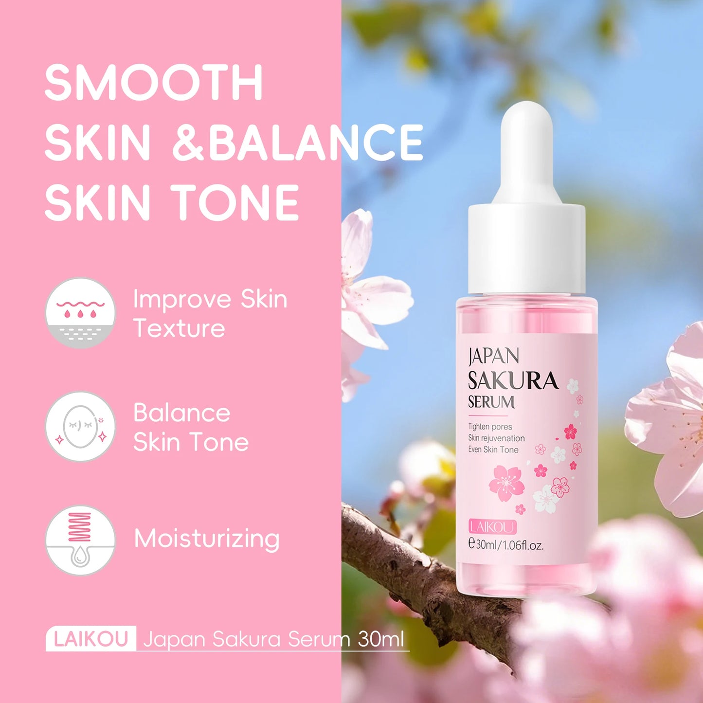 Sérum anti-pores LAIKOU Sakura éclaircissant