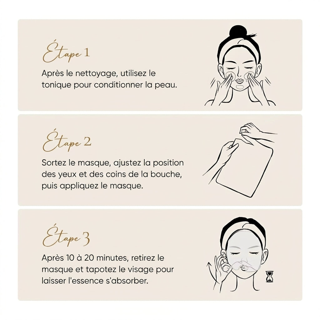 Masque Essence Collagène Escargot LAIKOU 25g x20