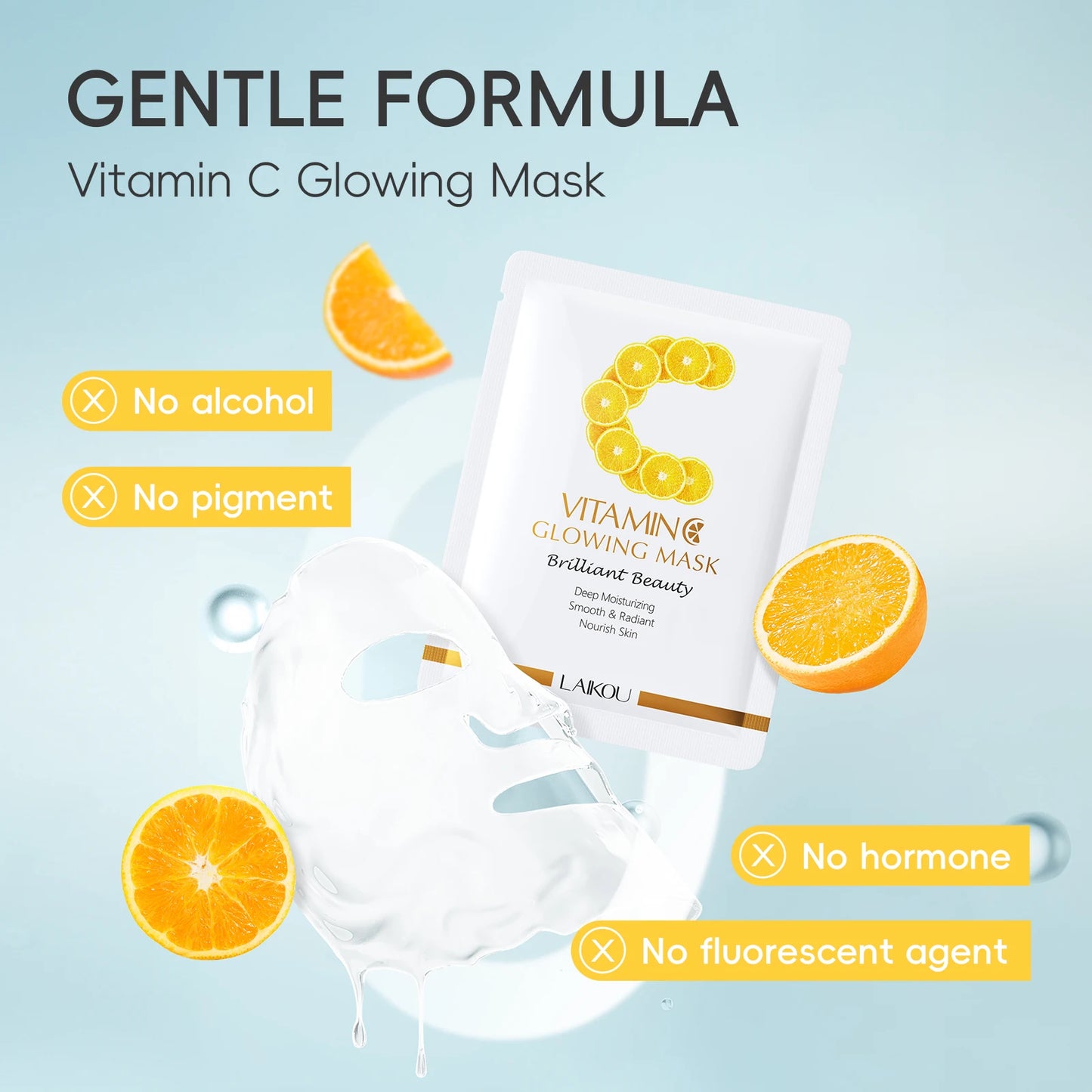 Masque Éclat Vitamine C LAIKOU - lot de 20