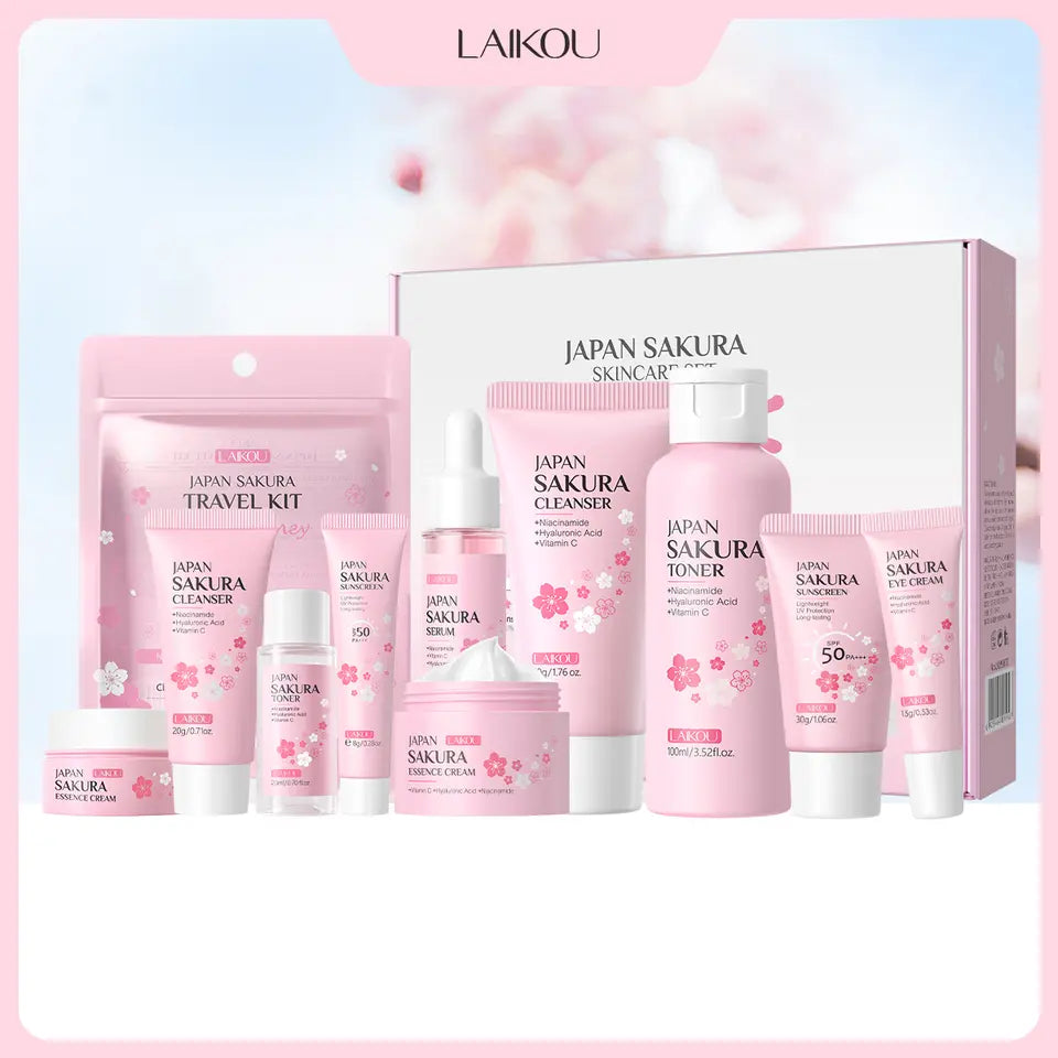 Kit Voyage Soins Complets LAIKOU Sakura 6 pièces