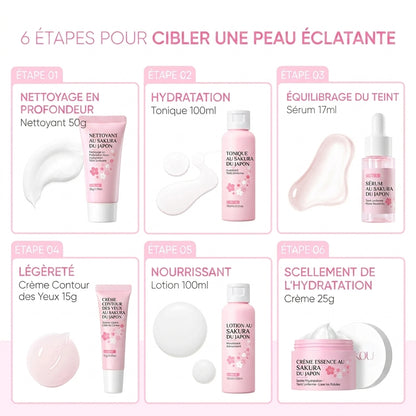 Coffret Soins Visage Sakura LAIKOU 6 Pièces