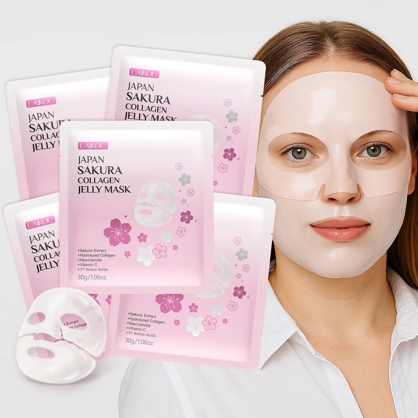 Masque Visage Collagène Vitamine C Niacinamide LAIKOU 30g x5