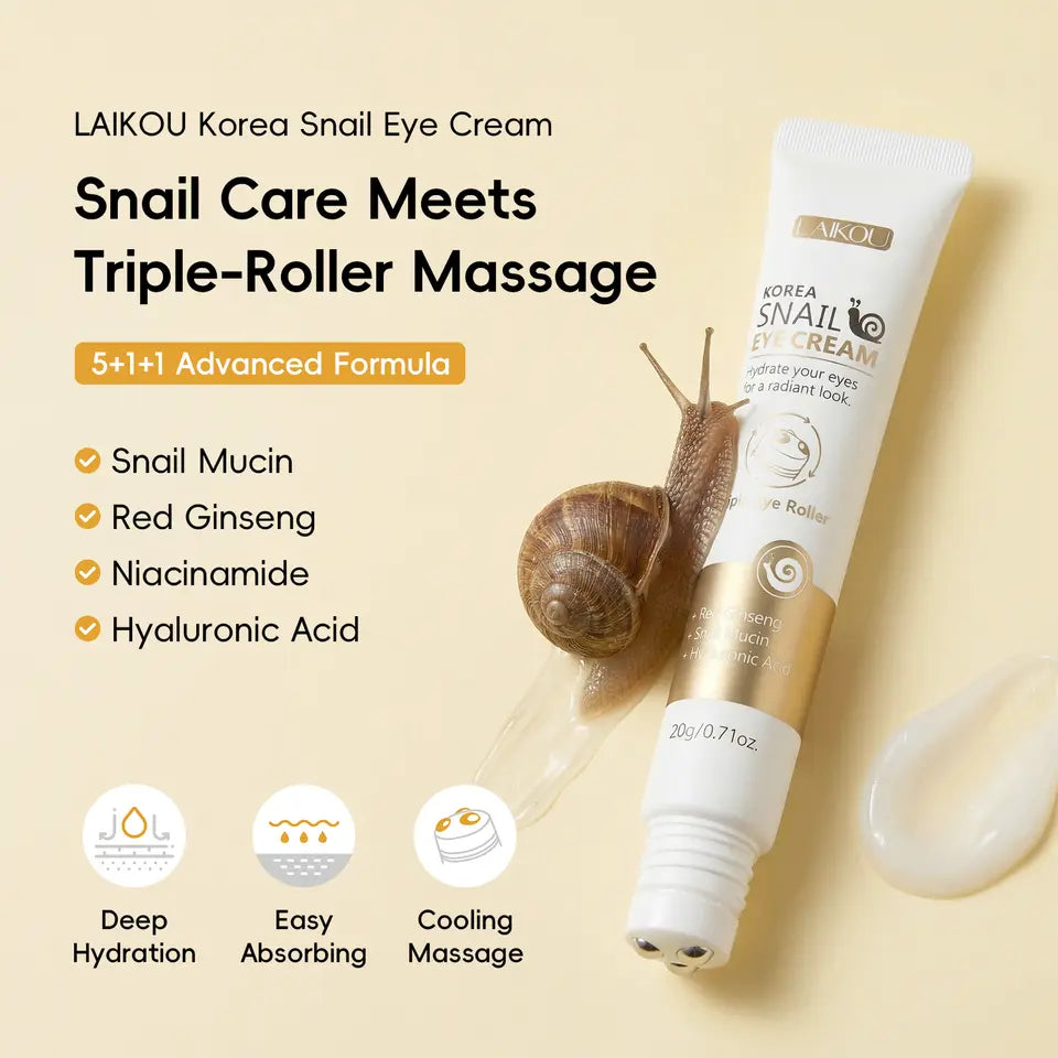 Crème Contour des Yeux Escargot Roller LAIKOU 20g