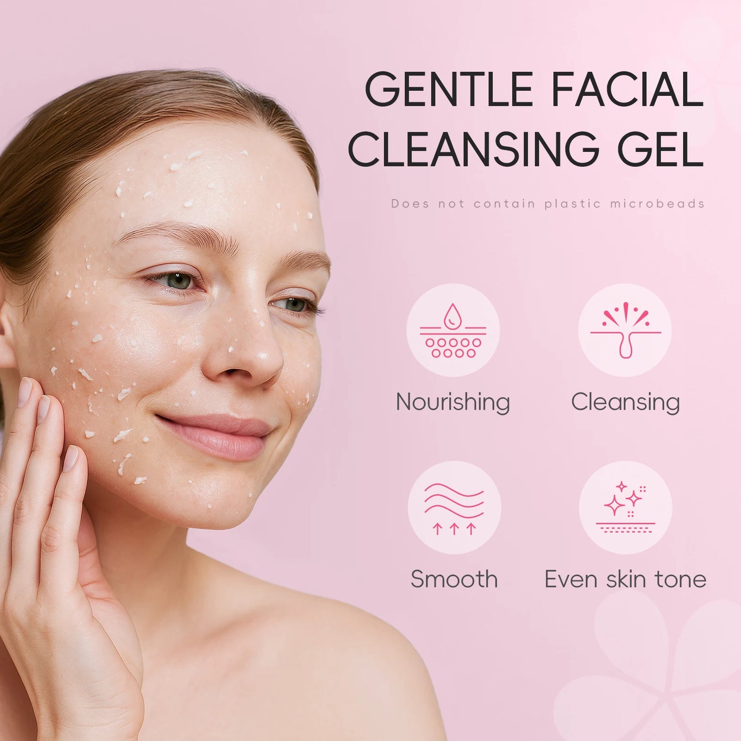 Gel Nettoyant Visage LAIKOU Sakura - application