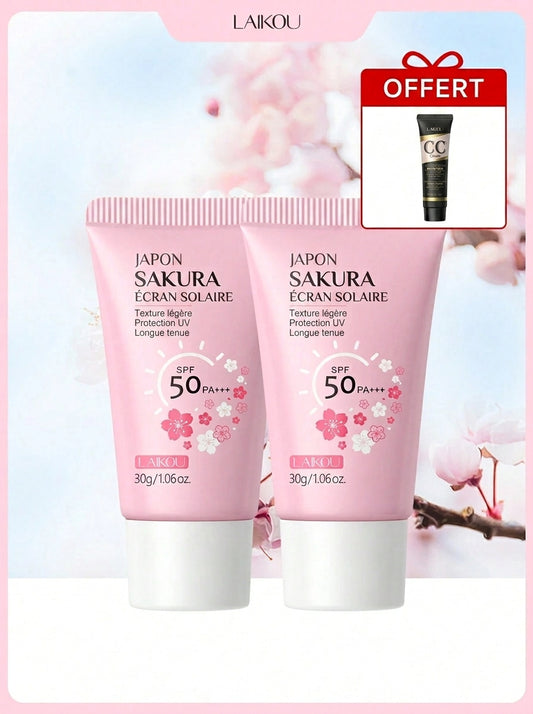 Kit Maquillage Solaire 2-en-1 Crème CC SPF50 LAIKOU