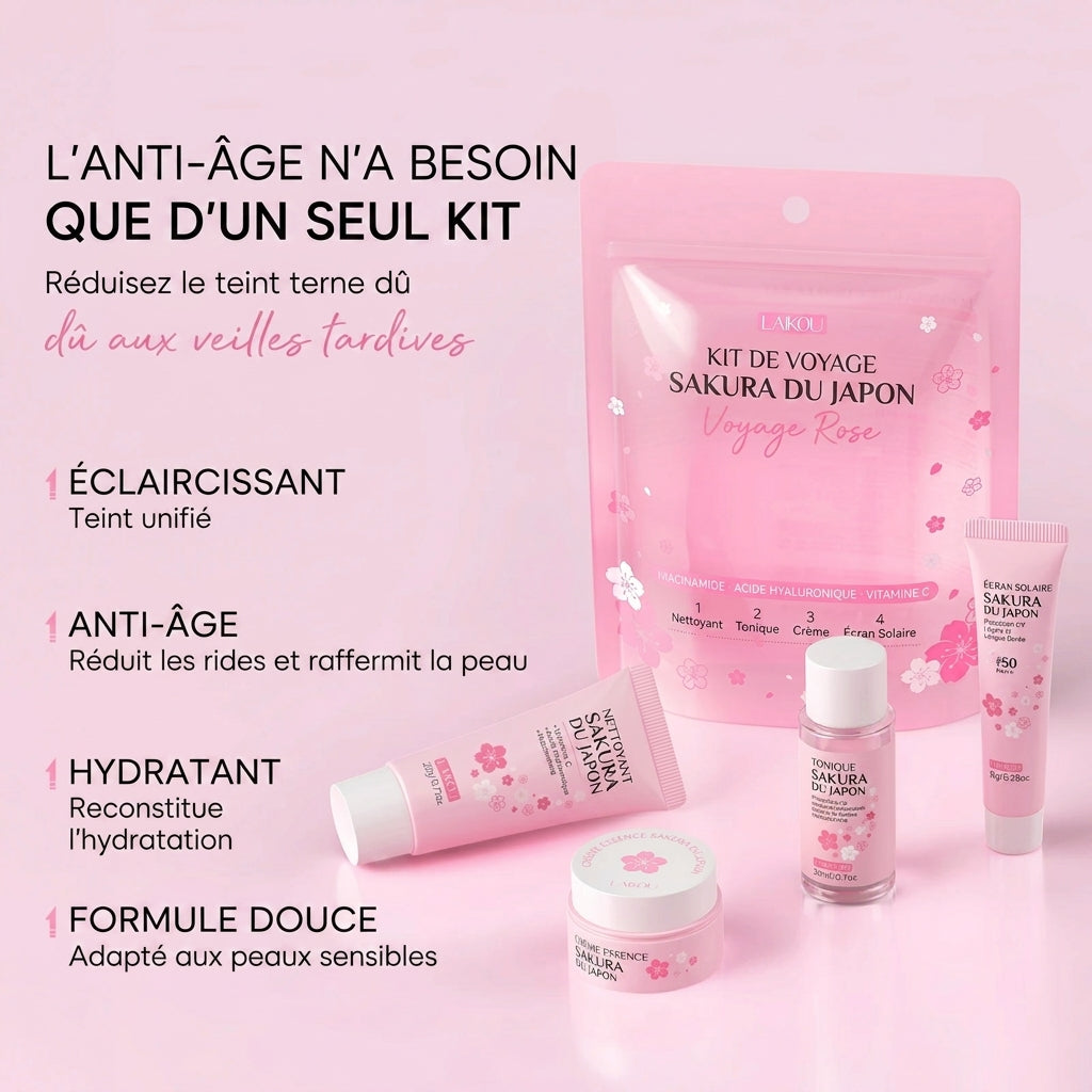 Coffret de Voyage Sakura Japon 4 Pièces Mini