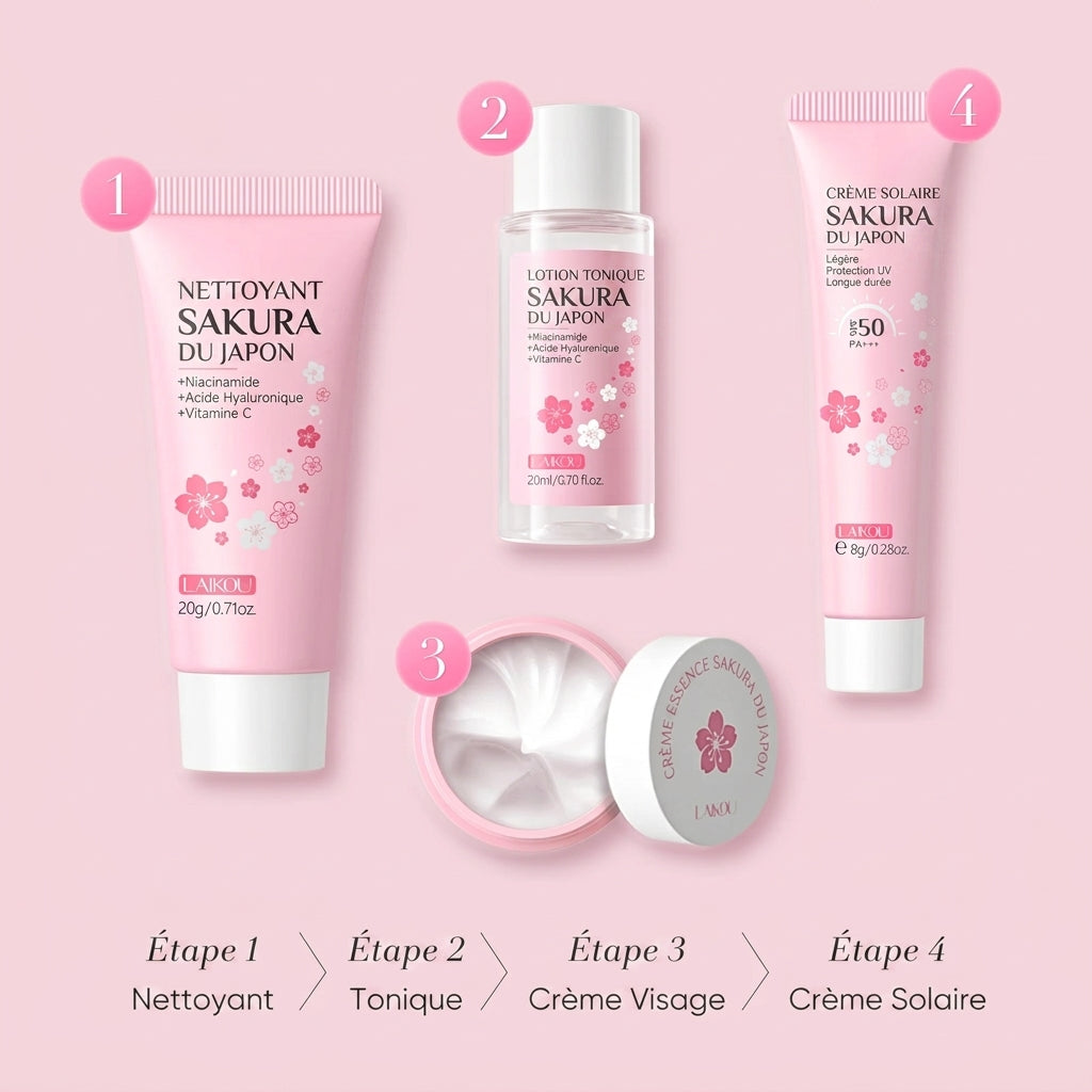 Coffret de Voyage Sakura Japon 4 Pièces Mini
