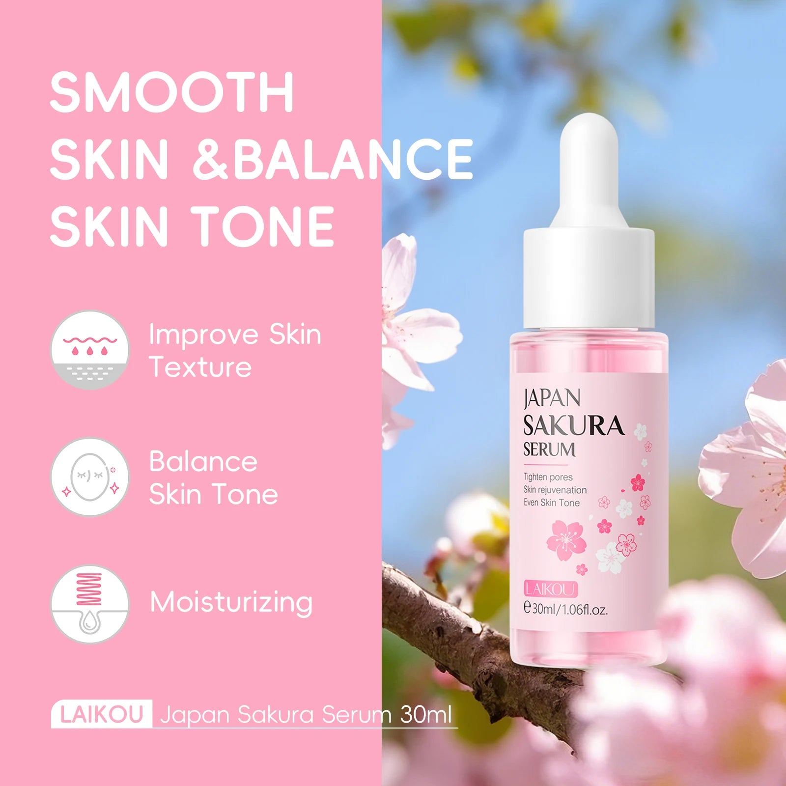 Sérum anti-pores LAIKOU Sakura éclaircissant