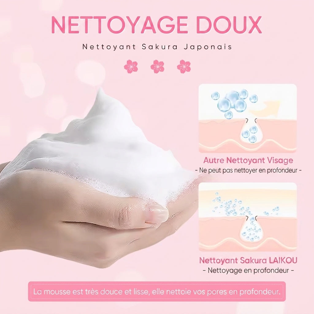 Nettoyant Visage LAIKOU Sakura – Contrôle du Sébum 20 à 150 g