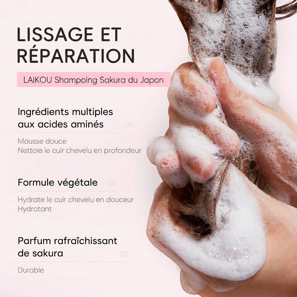 Shampoing Réparateur LAIKOU Sakura – 100 / 200 / 400 ml