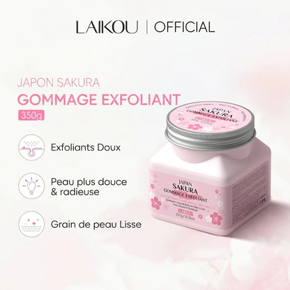 Gommage Visage Doux LAIKOU Sakura – 25 / 80 / 350 g