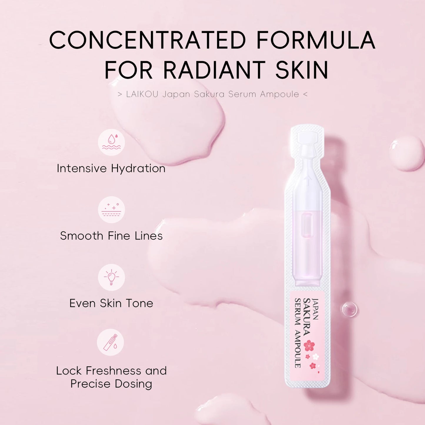 Sérum Ampoules LAIKOU Sakura - application