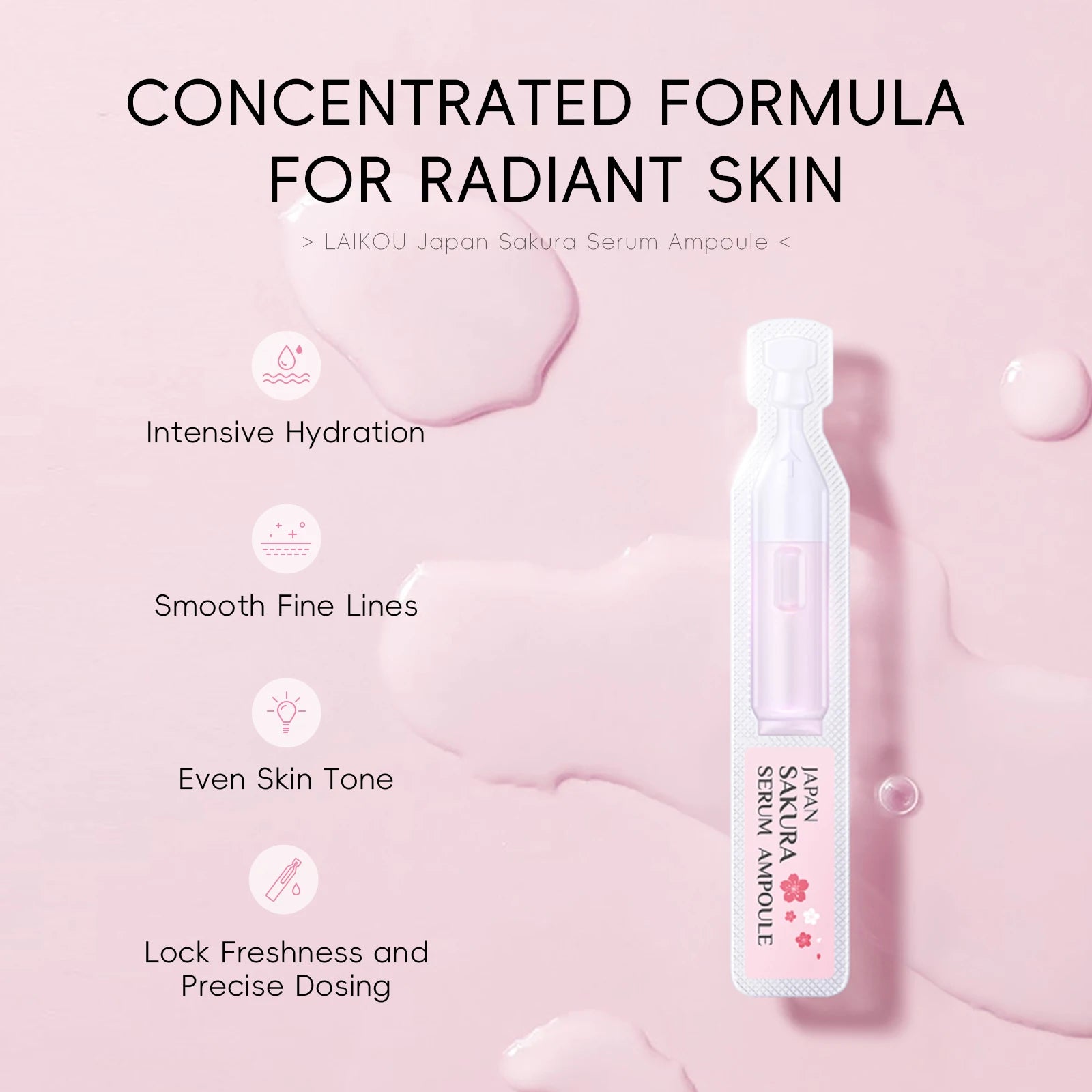 Sérum Ampoules LAIKOU Sakura - application
