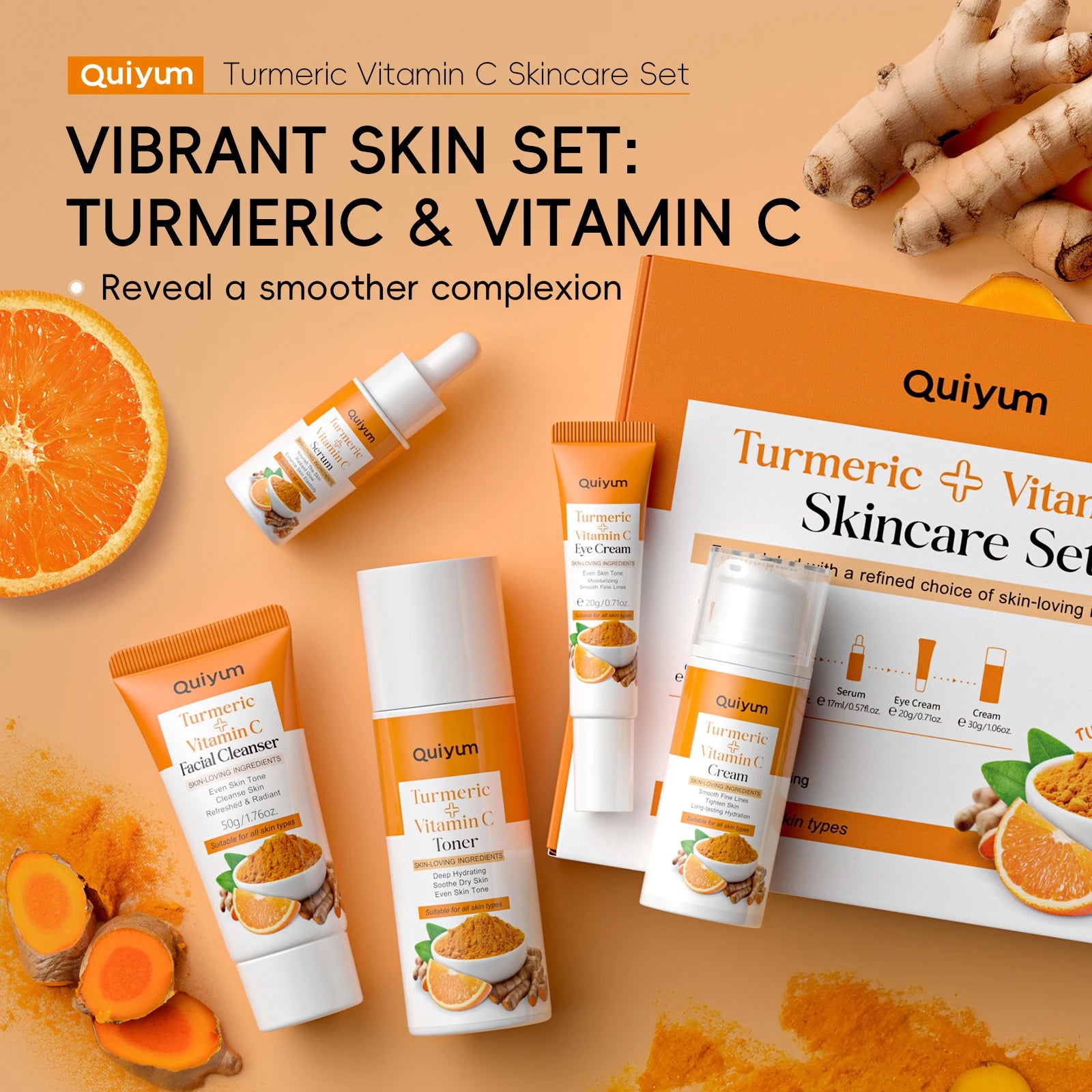 Coffret QUIYUM Curcuma & Vitamine C 5 Pièces