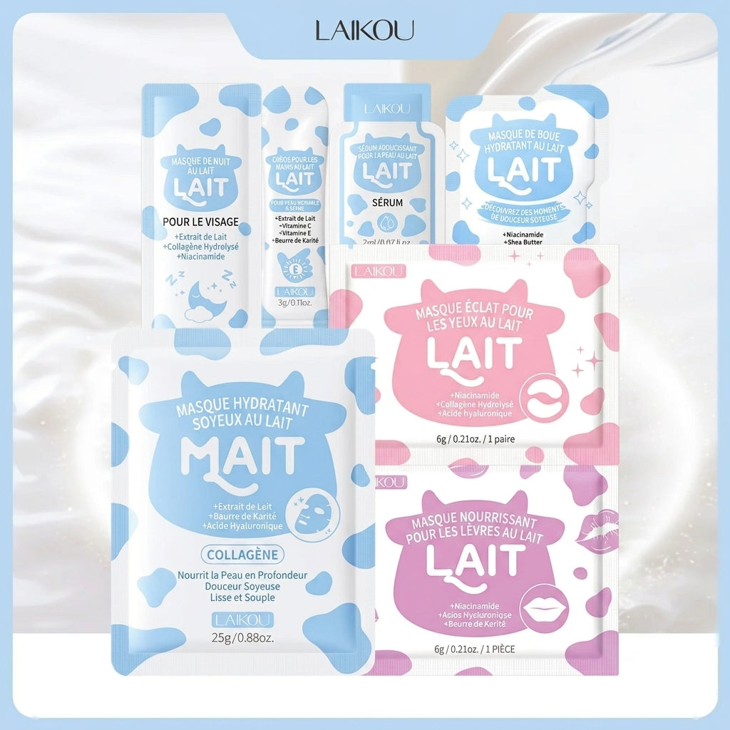 Ensemble de Soins LAIKOU au Lait – 7 Pièces