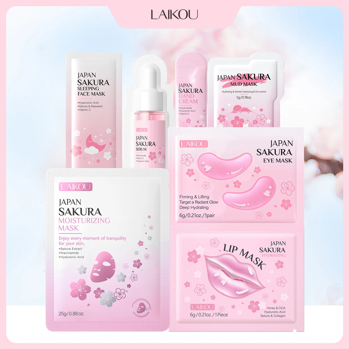 Coffret Masque Hydratant Lèvres LAIKOU Sakura