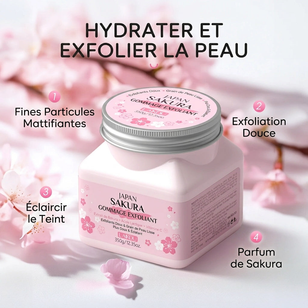 Gommage Visage Doux LAIKOU Sakura – 25 / 80 / 350 g