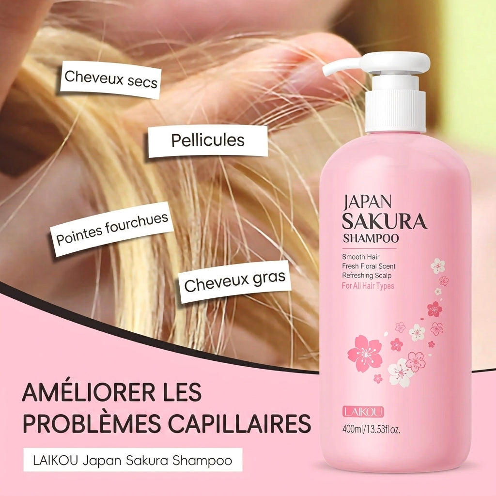 Shampoing Réparateur LAIKOU Sakura – 100 / 200 / 400 ml