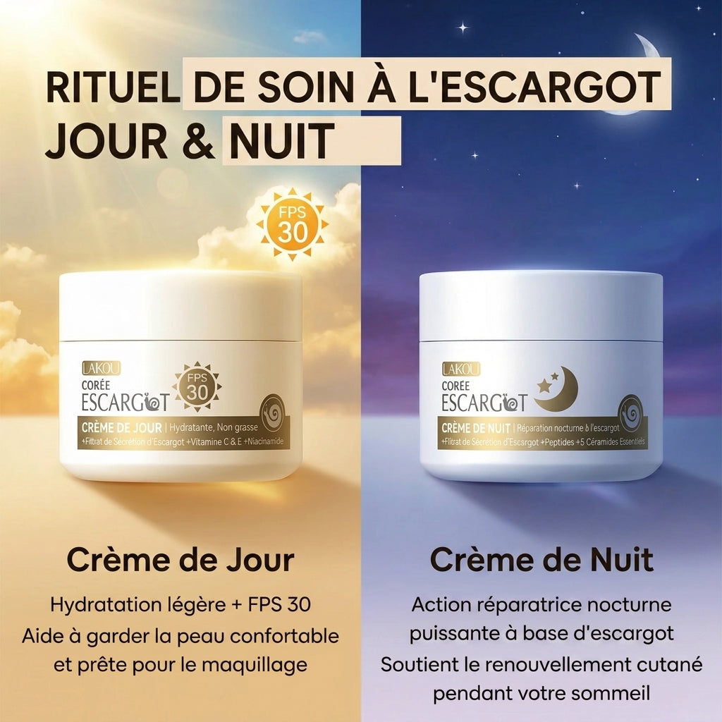 Crème Escargot LAIKOU 30 g – Jour SPF30 / Nuit