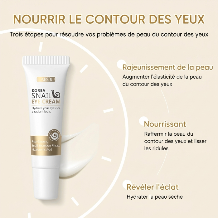 Crème Contour des Yeux Escargot LAIKOU – 15 / 30 g